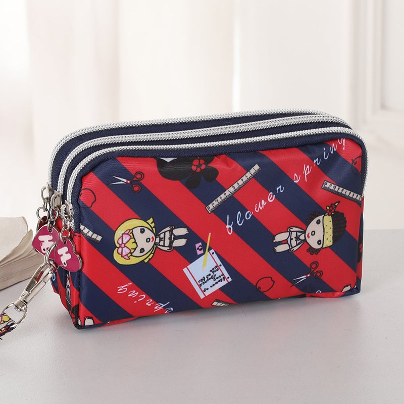 Mobile Phone Coin Purse Hand-Held Mini Canvas Bag Women'S Bag Oxford Cloth Cartoon Fabric Bag - Image 1