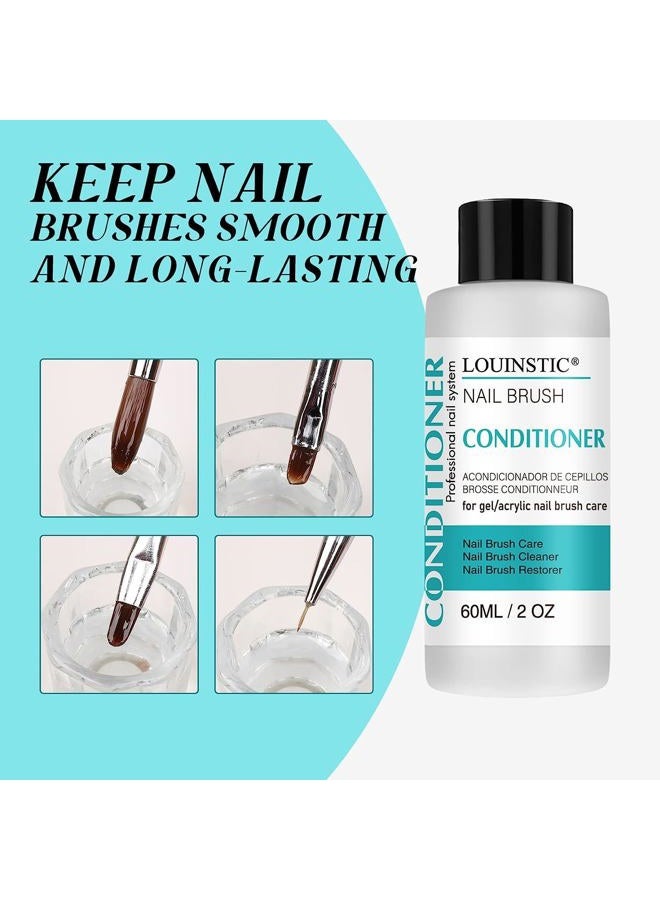LOUINSTIC Nail Art Brush Cleaner 2 oz - Nail Brush Cleaner and Conditioner for Solid Gel Polish/Nail Extension Gel/Acrylic Nail Brushes, Quickly and Easily Acrylic Nail Brush Cleaner and Restorer - Image 5
