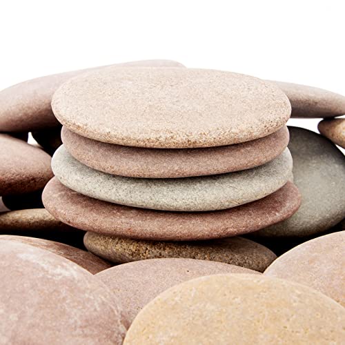 CFKJ [About 30 PCS - 35 PCS](18 Pounds) Painting Rocks,3"-4.8" River Rocks,Flat Rocks,Painting Stones,Naturally Stones,Arts Rocks,Craft Rocks,DIY Rocks - Image 1