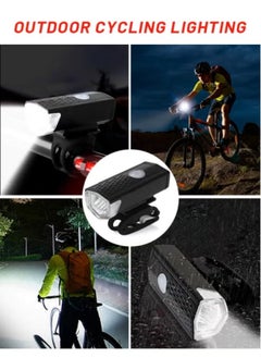 Best 1 Set of Bicycle Lights, Bicycle Indicator Headlight and Rear Tail Light with USB Charging, IPX6 Waterproof 3 Modes, MTB Off-Road Light for All Types of Bikes (USB Cable Included)  - Image 1