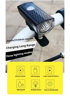 Best 1 Set of Bicycle Lights, Bicycle Indicator Headlight and Rear Tail Light with USB Charging, IPX6 Waterproof 3 Modes, MTB Off-Road Light for All Types of Bikes (USB Cable Included)  - Image 4