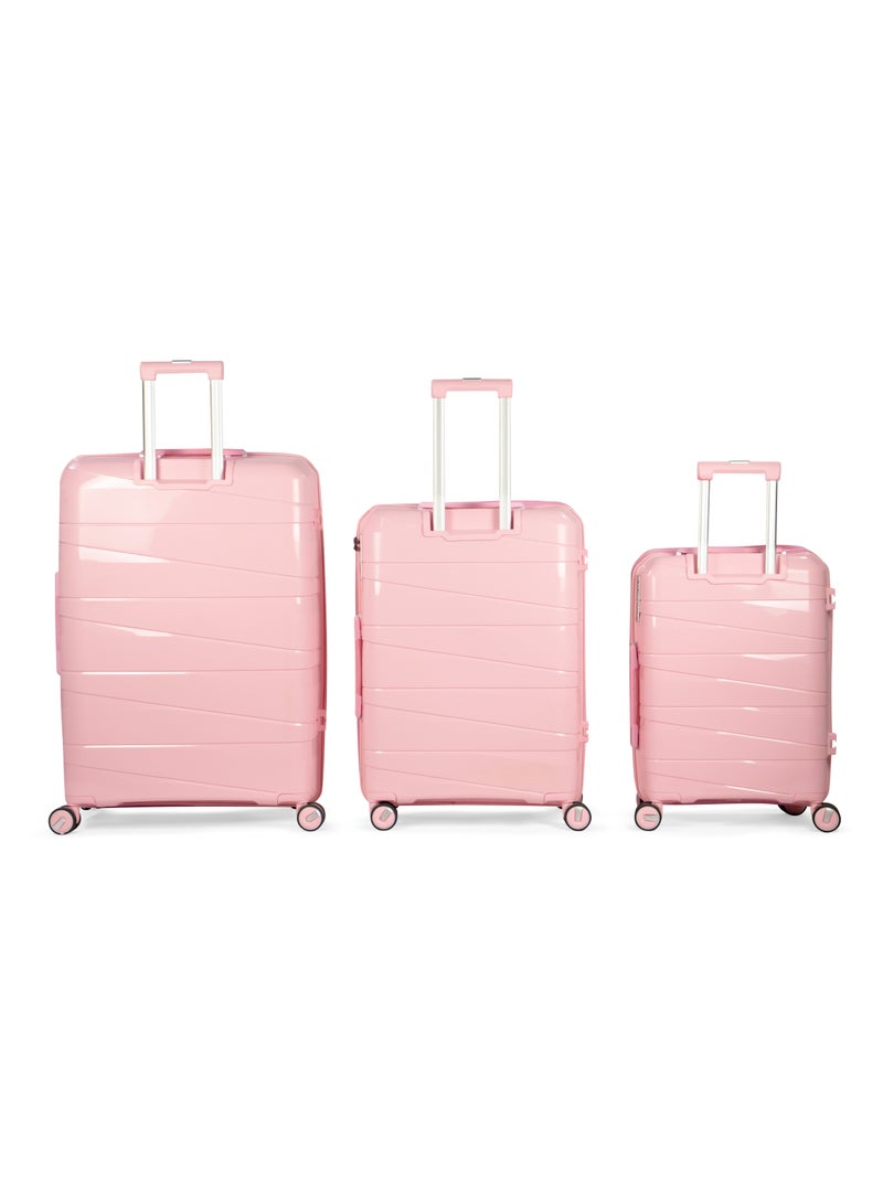 MUSSELZ MORTIZ - Comlpete Luggage Set 3 Piece -UNBREAKABLE PP(Pink) - Image 2