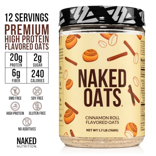 Nakd Naked Oats - Cinnamon Overnight Oats, 20g Whey Protein, Gluten-Free Oatmeal Instant Breakfast or Shake, High Protein Oatmeal, High Fiber Breakfast Shake, Non GMO, No Soy - 12 Servings - Image 3