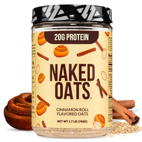 Nakd Naked Oats - Cinnamon Overnight Oats, 20g Whey Protein, Gluten-Free Oatmeal Instant Breakfast or Shake, High Protein Oatmeal, High Fiber Breakfast Shake, Non GMO, No Soy - 12 Servings - Image 1
