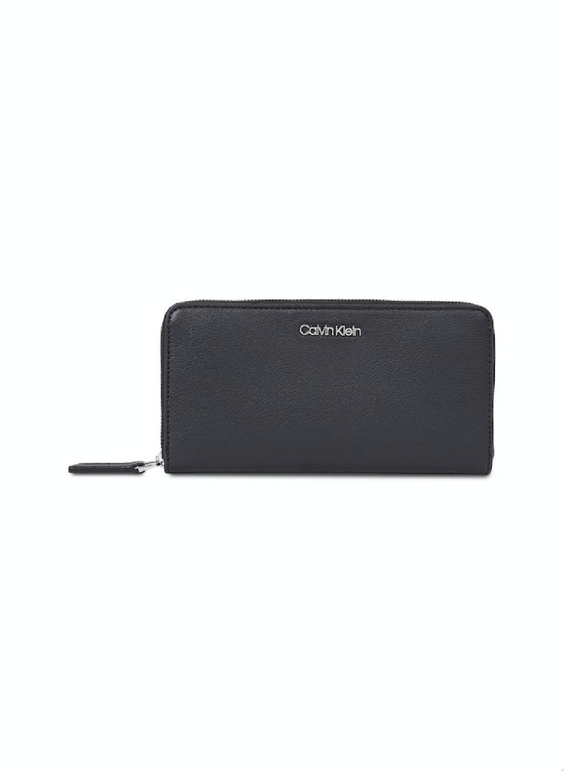 CALVIN KLEIN - Women's Large Zip Around Wallet, Black - Image 1
