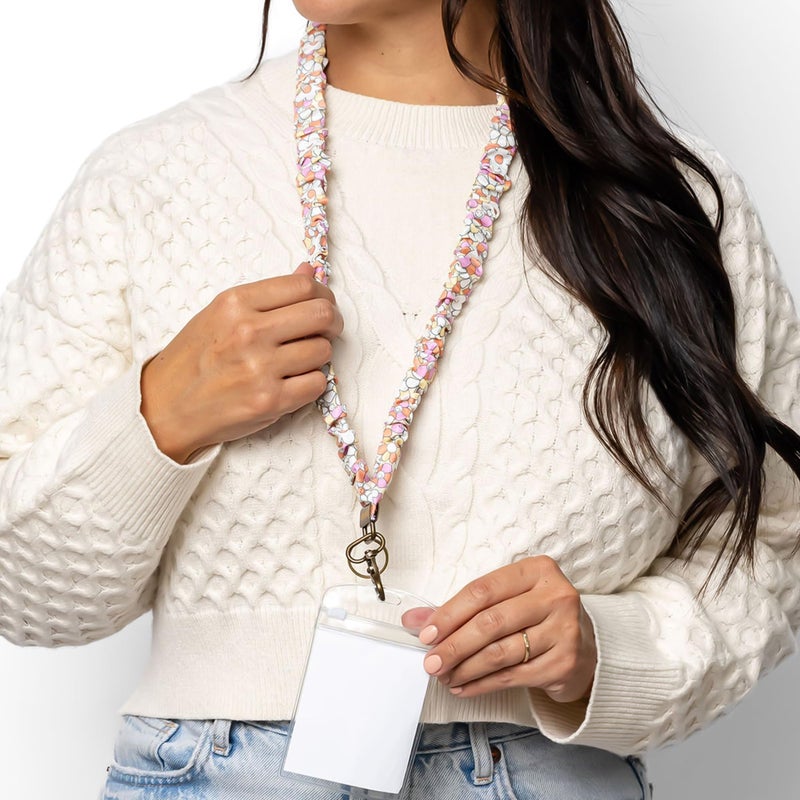 ANDI Neck Lanyard For Women - Scrunchie Cute Lanyard for Keys, Id Card Holder, Wallet - Aesthetic Long Lanyard (Peace & Love) - Image 2