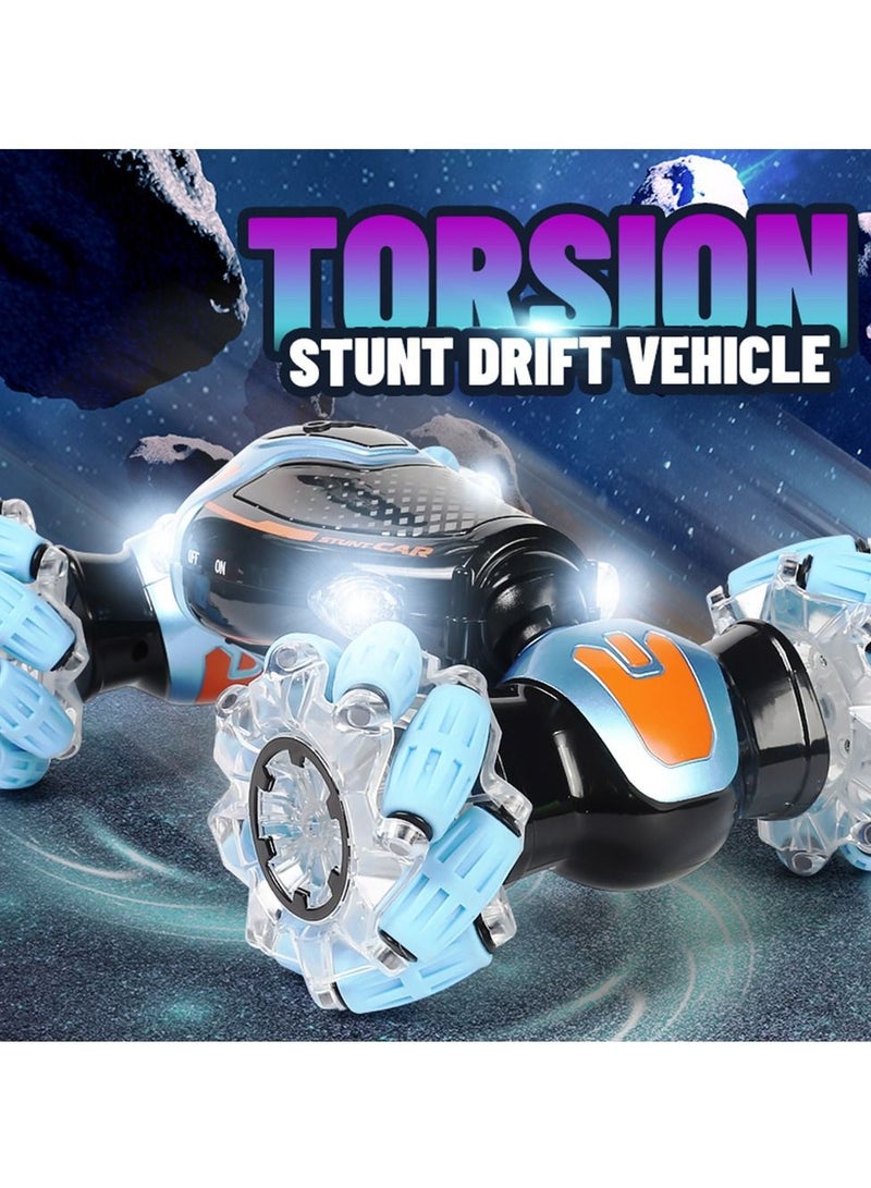 RC Car 4WD Double-Sided 360 Rotating Gesture Sensing Stunt Car for Boys & Girls - 2.4GHz Remote Control Stunt Drifting, Dancing, Twist RC Car Toy with Light & Music - Multicolour - Image 2