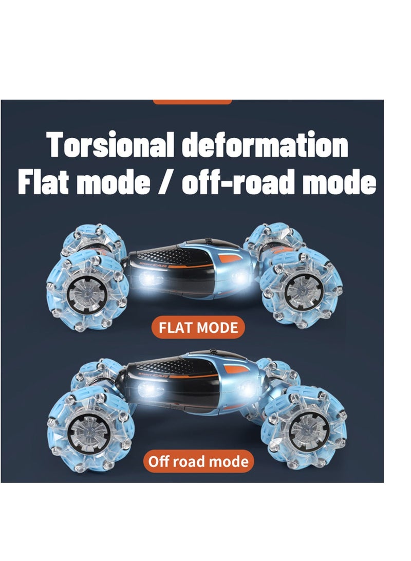 RC Car 4WD Double-Sided 360 Rotating Gesture Sensing Stunt Car for Boys & Girls - 2.4GHz Remote Control Stunt Drifting, Dancing, Twist RC Car Toy with Light & Music - Multicolour - Image 4