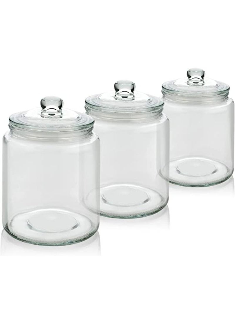 QUESERA Clear Glass Storage Jar with Lids  Airtight Food Jars  Glass Kitchen Containers for Pantry  - Image 2
