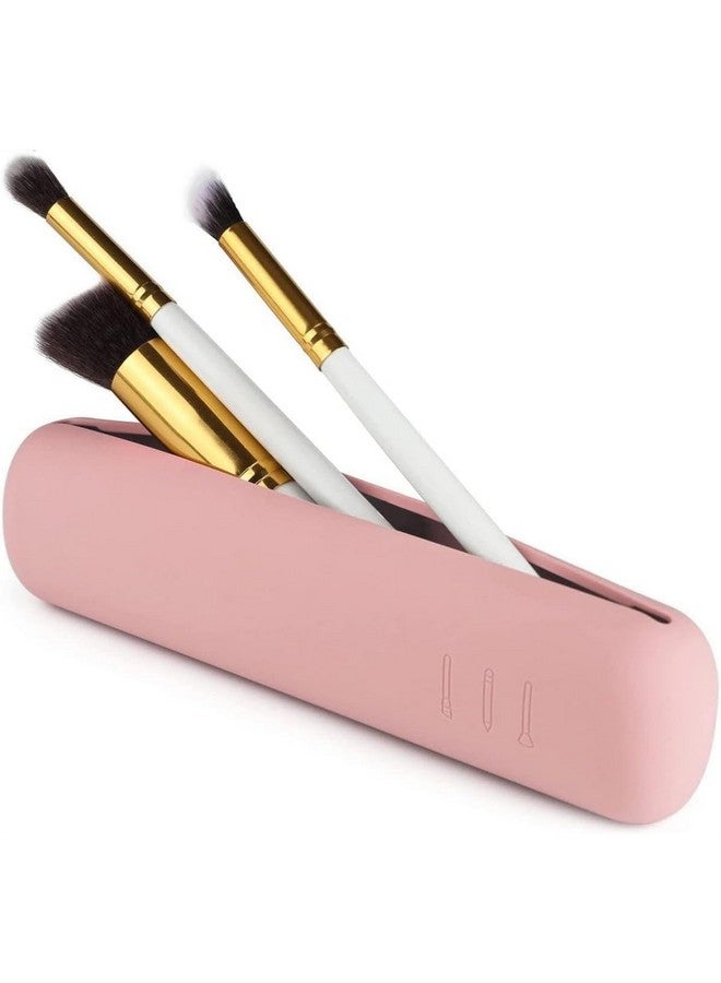 COLBEX Silicone Large Makeup Brush Holder,Cosmetic Face Brushes Pouch,Magnetic Anti-Fall Out, Soft and Sleek Makeup Tools Organizer for Travel Cosmetic Bag (Light Pink) - Image 1