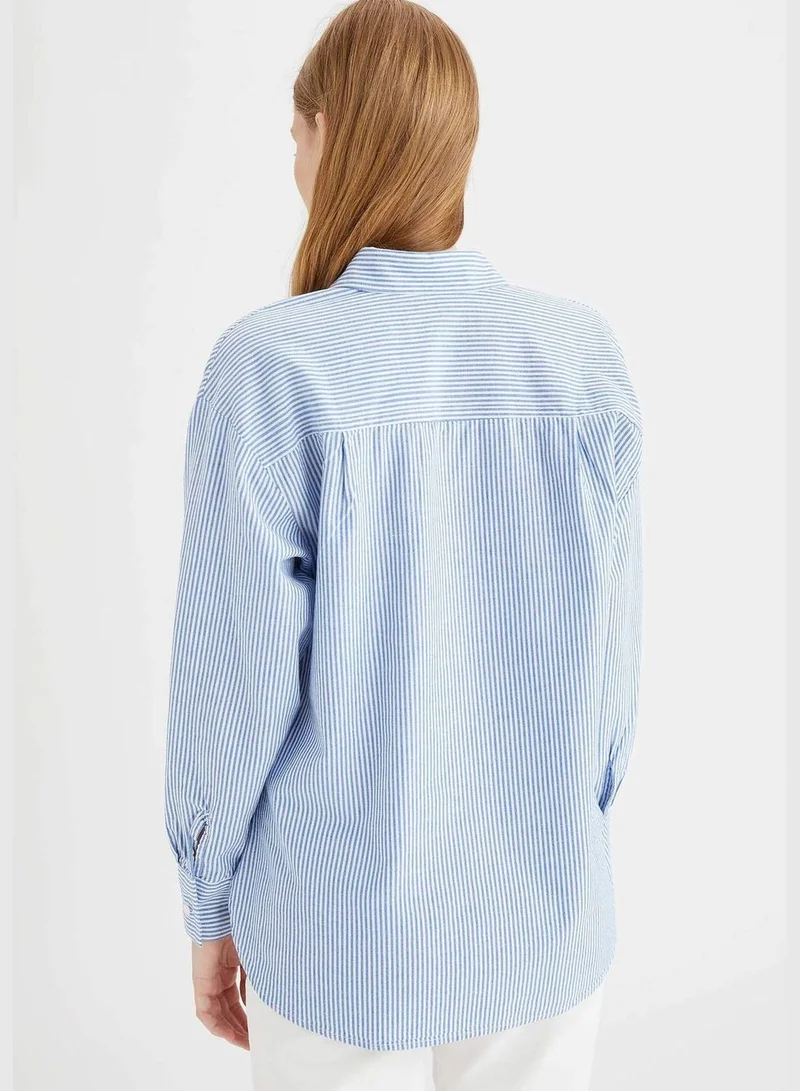 DeFacto Stripped Long Sleeve Cotton Shirt