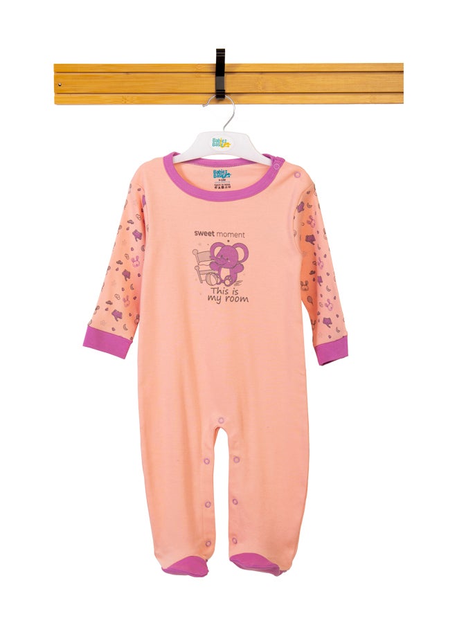 Babies Basic 100% Cotton Printed Long Sleeves Jumpsuit/Romper/Sleepsuit For Babies  - Image 1