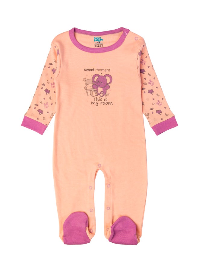 Babies Basic 100% Cotton Printed Long Sleeves Jumpsuit/Romper/Sleepsuit For Babies  - Image 4