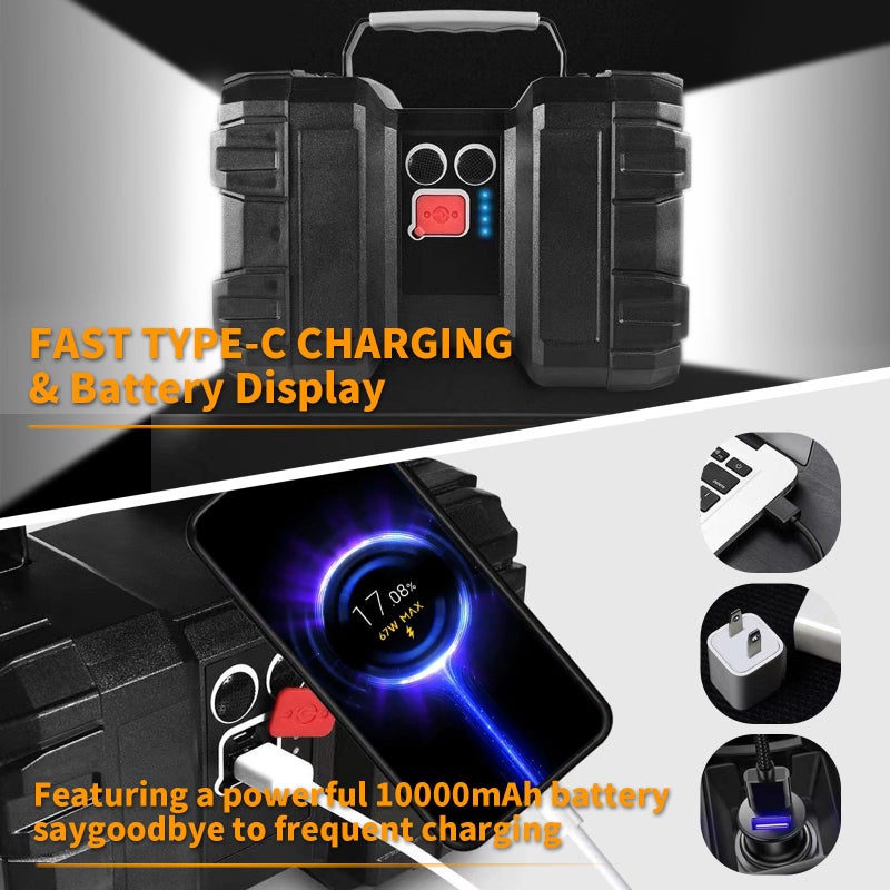 LETOUR LED Spotlight Flashlight,Rechargeable Flashlight 4000LM 10000mAh High-Powered Spotlight Flashlight Searchlight Camping 3+4 Lights Modes LED Handheld Flashlight Waterproof with Output as a Power Bank - Image 5