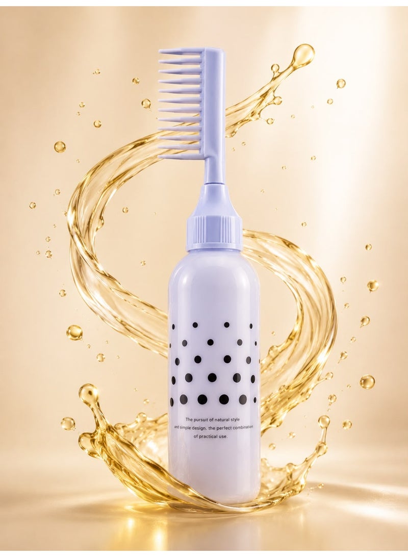 Hair Dye Brush Bottle, Root Comb Applicator, Bottle Comb Hair Dye Bottle With Graduated Scale, for Brush Shampoo Hair Color Oil Comb Applicator Tool Squeezable, Multicolor - Image 1