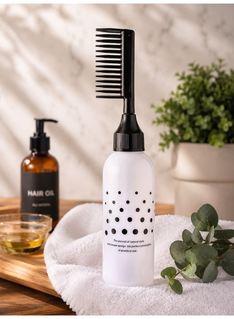 Hair Dye Brush Bottle, Root Comb Applicator, Bottle Comb Hair Dye Bottle With Graduated Scale, for Brush Shampoo Hair Color Oil Comb Applicator Tool Squeezable, Multicolor - Image 2