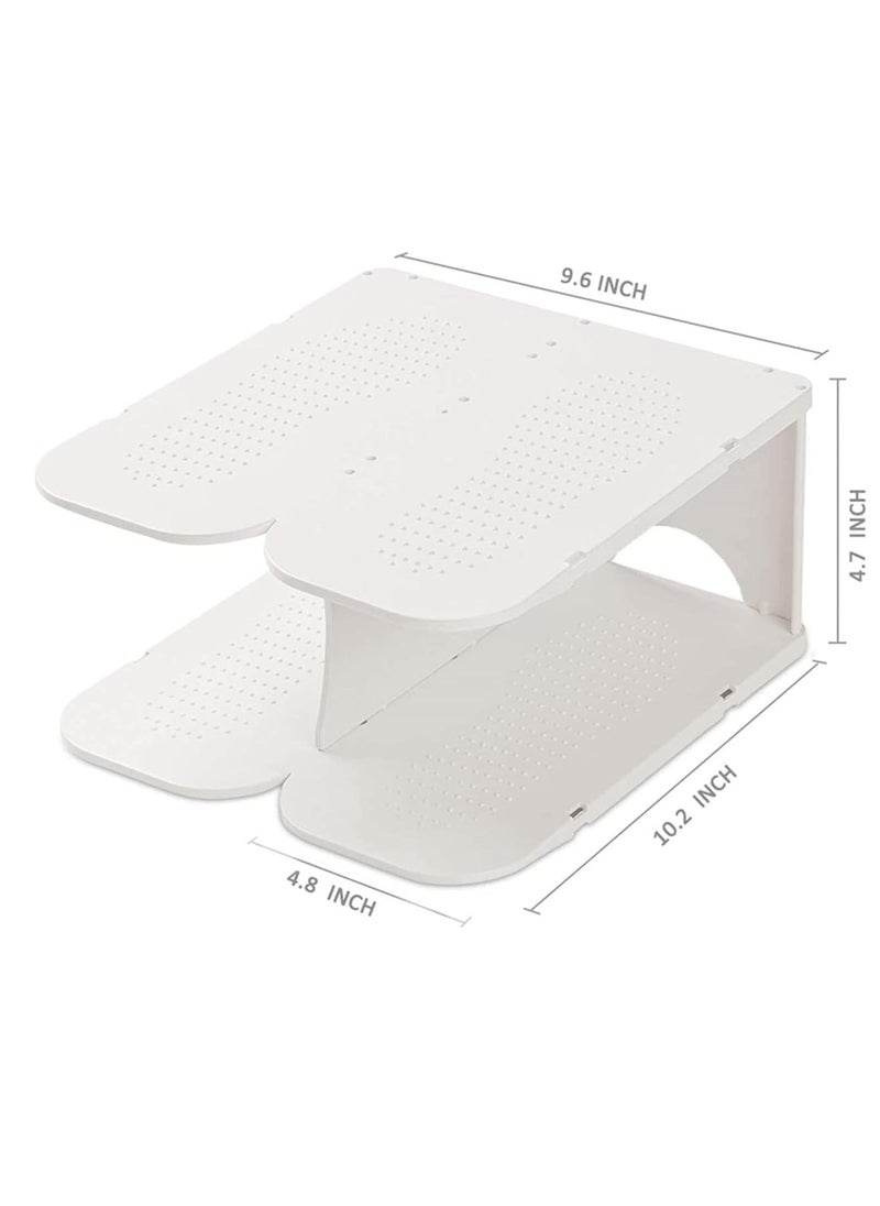 Hanayo - 6 Tiers Stackable Shoe Storage Stand for Entryway Shoe Slots Organizer, Better Stability Shoe Organizer,Shoe Shelf,Space Saver Boots Organizer,Shoe Racks Shoe Cabinet (White) - Image 1