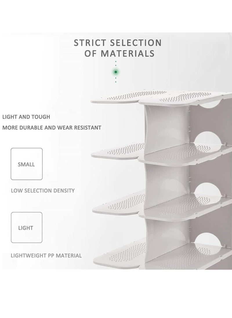 Hanayo - 6 Tiers Stackable Shoe Storage Stand for Entryway Shoe Slots Organizer, Better Stability Shoe Organizer,Shoe Shelf,Space Saver Boots Organizer,Shoe Racks Shoe Cabinet (White) - Image 1