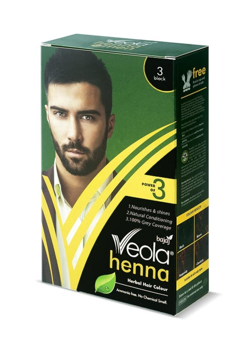 Henna Men Herbal Hair Colour 3 Black 60g