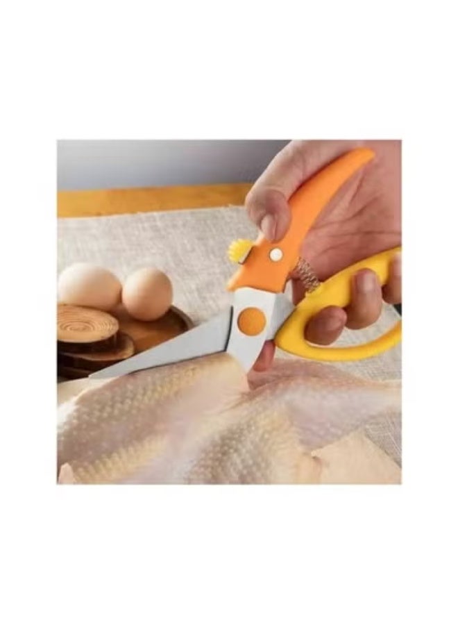 Multi-functional and versatile kitchen scissors made of stainless steel with a sharp blade, scissors for cutting chicken, fish, and vegetables, equipped with a bottle opener and a comfortable, non-slip handle, a practical and durable kitchen tool - Image 4