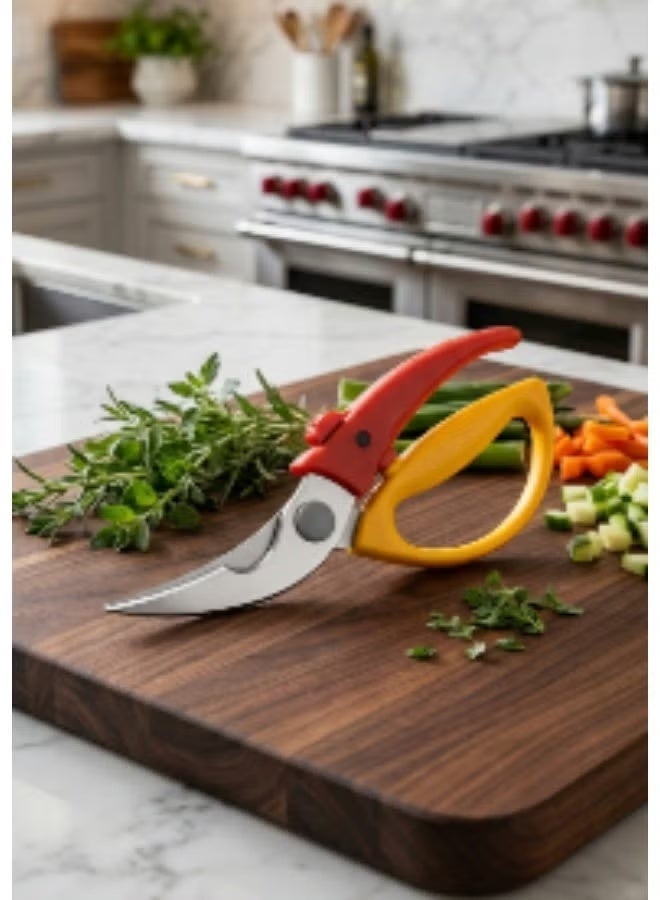 Multi-functional and versatile kitchen scissors made of stainless steel with a sharp blade, scissors for cutting chicken, fish, and vegetables, equipped with a bottle opener and a comfortable, non-slip handle, a practical and durable kitchen tool - Image 2