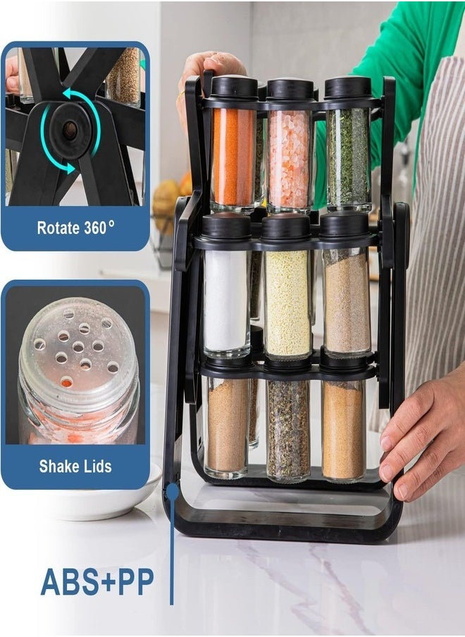 Generic - Rotating Spice Rack Organizer with 18 Glass Spice Jars, Revolving Spice Rack Set, 360° Degree Rotating Ferris Wheel Spice Rack - Image 1