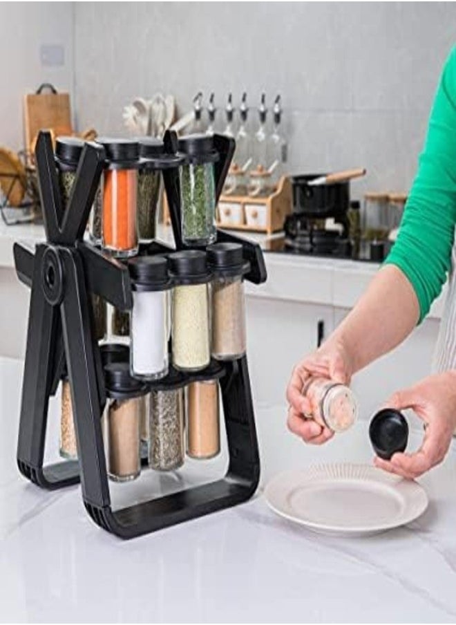 Generic - Rotating Spice Rack Organizer with 18 Glass Spice Jars, Revolving Spice Rack Set, 360° Degree Rotating Ferris Wheel Spice Rack - Image 1