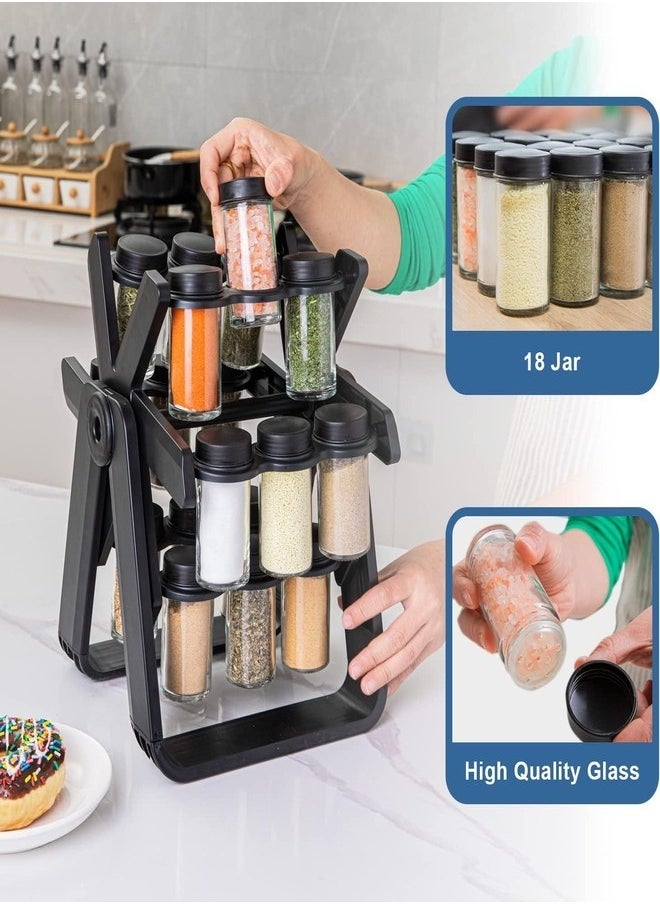 Generic - Rotating Spice Rack Organizer with 18 Glass Spice Jars, Revolving Spice Rack Set, 360° Degree Rotating Ferris Wheel Spice Rack - Image 1