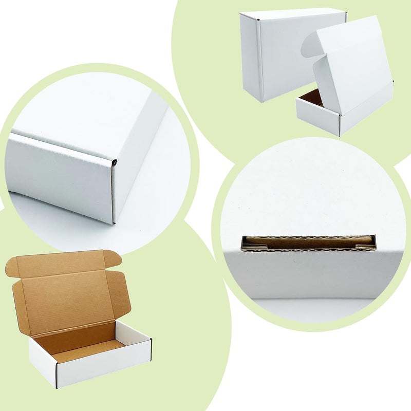 KIAECHWU White Shipping Boxes 9x5x2 inch 50 Pack,Corrugated Boxes Mailer Packaging for Mailing Small Business，E-Commerce Gift Boxes for Wrapping Present Moving Storage Heavy Duty Recycled Cardboard Boxes - Image 5