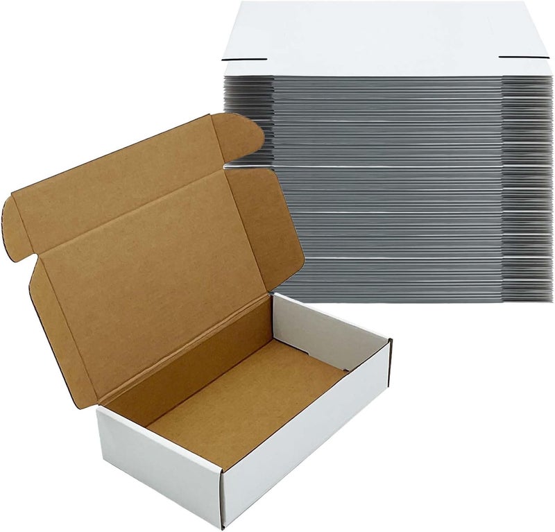 KIAECHWU White Shipping Boxes 9x5x2 inch 50 Pack,Corrugated Boxes Mailer Packaging for Mailing Small Business，E-Commerce Gift Boxes for Wrapping Present Moving Storage Heavy Duty Recycled Cardboard Boxes - Image 1