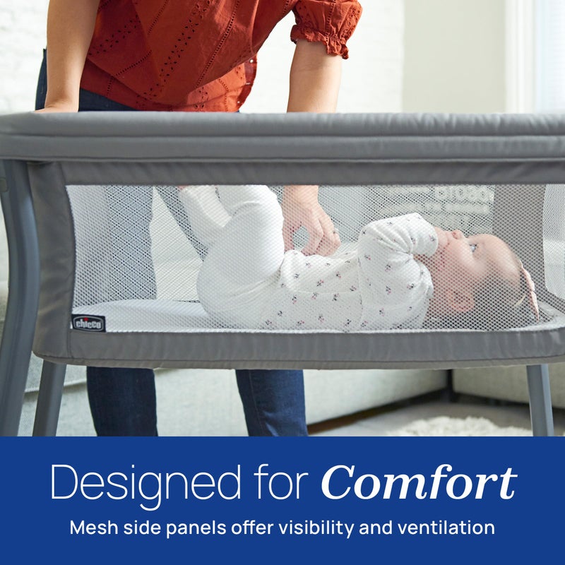 Chicco LullaGo Anywhere Portable Bassinet, Lightweight, Space-Saving with Waterproof Mattress and Fitted Sheet, Travel-Friendly, Includes Carry Bag, Lyric/Beige - Image 3