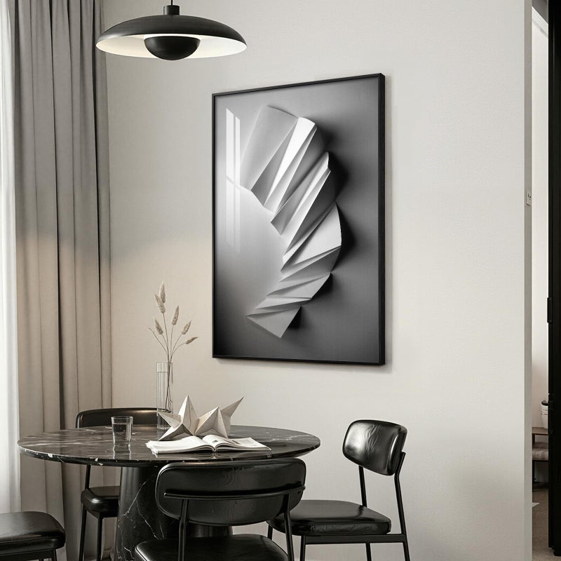 Cuspin Framed Black and White Modern Elegant Abstract Wall Art, Large Contemporary Minimalist Prints, Gray Abstract Geometric Shape Pictures for Living Room Dining Room Bedroom Hallway Wall Decor 24x36 In - Image 5