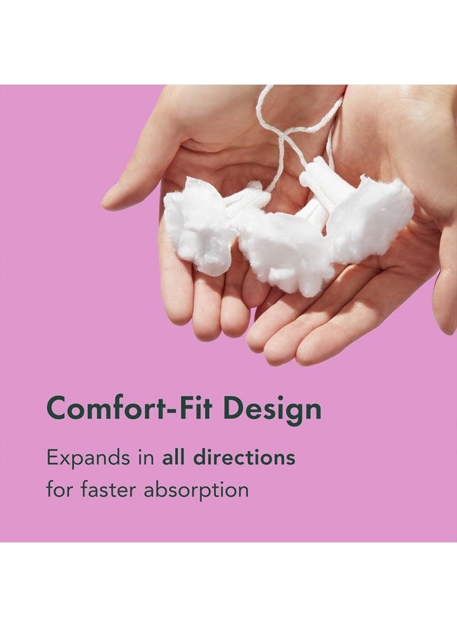 Rael - Tampons, Slim Applicator Made with Organic Cotton Core - Tampons Multipack, Regular and Super Absorbency, BPA-Free, Leak Locker Technology, Unscented, Chlorine Free (40 Count, Bundle) - Image 1