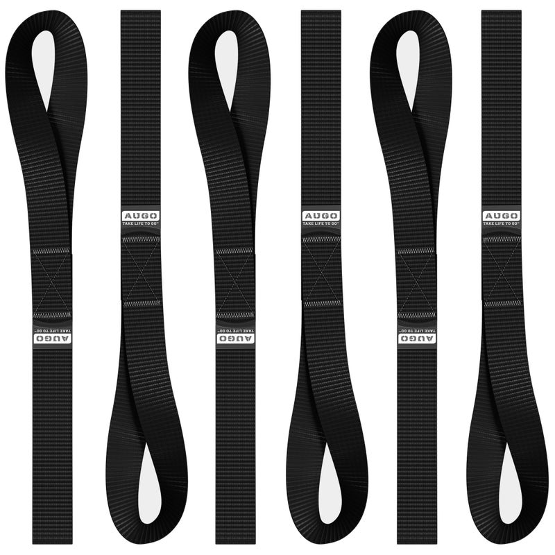 AUGO Soft Loop Tie Down Straps 1500 Load Capacity 4500 Lbs Breaking Strength 6 Pack Loops for Securing ATV UTV Motorcycles Scooters Dirt Bikes Lawn Garden Equipment by AUGO - Image 1