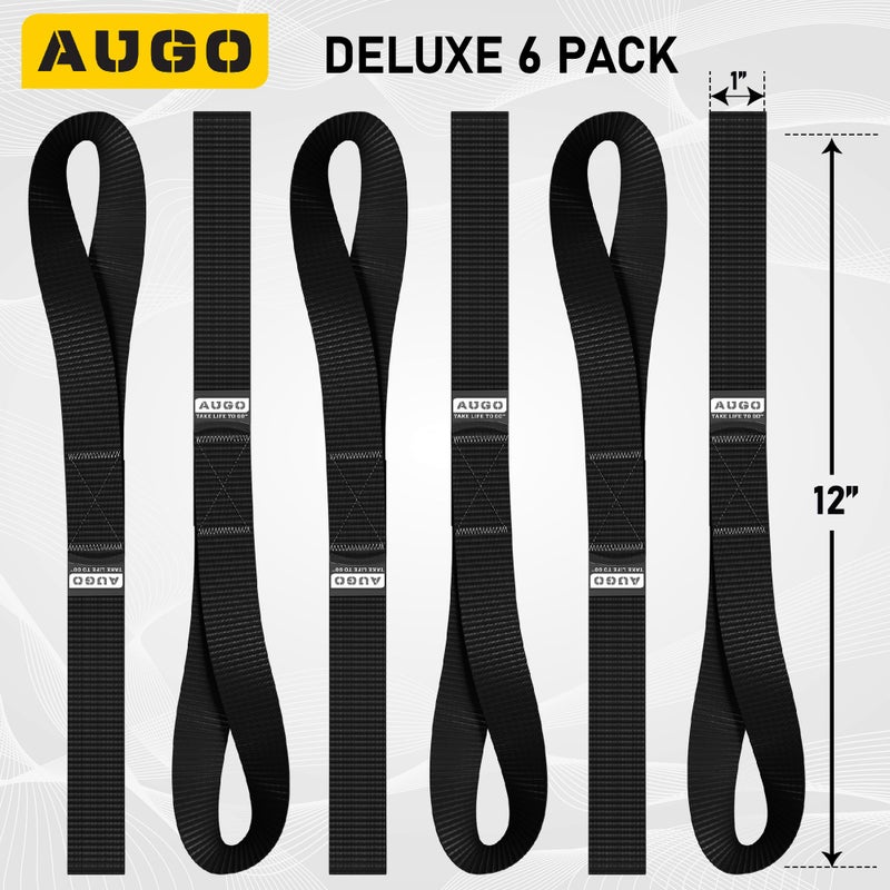 AUGO Soft Loop Tie Down Straps 1500 Load Capacity 4500 Lbs Breaking Strength 6 Pack Loops for Securing ATV UTV Motorcycles Scooters Dirt Bikes Lawn Garden Equipment by AUGO - Image 4