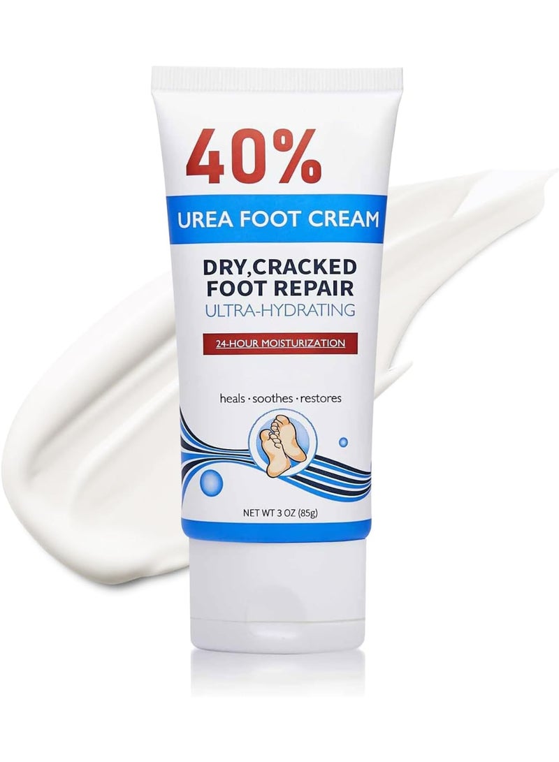 Kanza كريم قدم 85 جرام 40% يوريا لإصلاح القدمين الجافتين والمتشققتين ترطيب فائق 24 ساعة إزالة الجلد الخشن كريم للعناية بالقدمين واليدين لوشن يشفي ويهدئ ويستعيد وينعش البشرة لوشن - Image 2