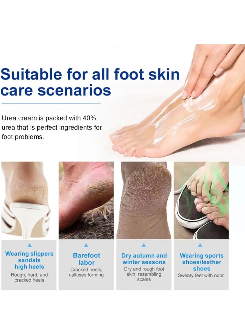 Kanza كريم قدم 85 جرام 40% يوريا لإصلاح القدمين الجافتين والمتشققتين ترطيب فائق 24 ساعة إزالة الجلد الخشن كريم للعناية بالقدمين واليدين لوشن يشفي ويهدئ ويستعيد وينعش البشرة لوشن - Image 5