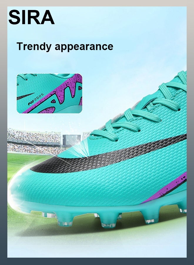 SIRA Men's Soccer Cleats - Green Football Shoes with TPU Long Studs | Breathable Mesh | Anti-Slip & Shock Absorption | For Training & Matches (FG/AG Compatible) - Image 2