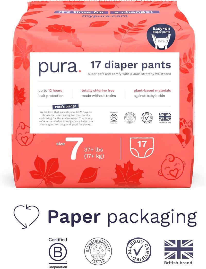 Pura Size 7 Diaper Pants - 17 Count - Image 2