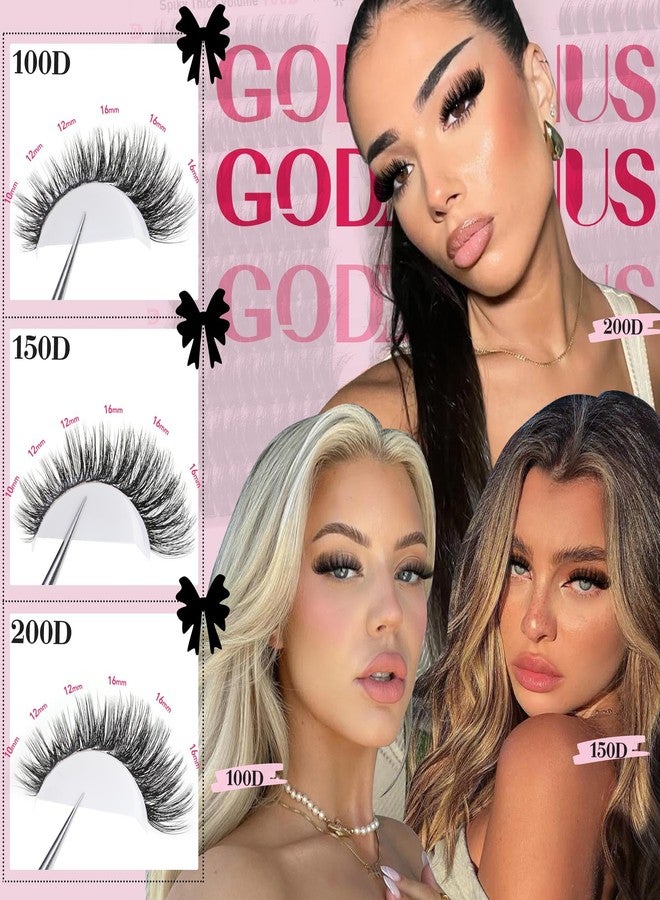 Goddvenus Fluffy Cluster Lashes Individual Eyelashes 300pcs Volume Russian Lash Clusters Wispy Lashes Individual Cluster Eyelashes D Curl Lash Extensions for DIY at Home - Image 2