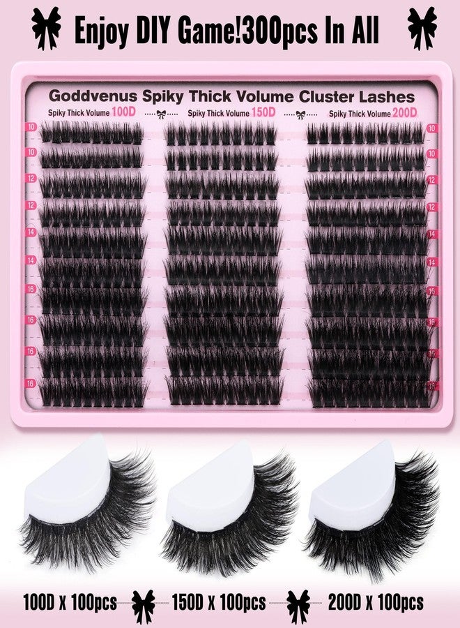Goddvenus Fluffy Cluster Lashes Individual Eyelashes 300pcs Volume Russian Lash Clusters Wispy Lashes Individual Cluster Eyelashes D Curl Lash Extensions for DIY at Home - Image 4