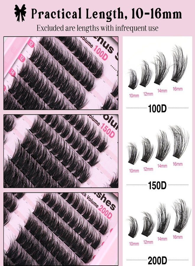 Goddvenus Fluffy Cluster Lashes Individual Eyelashes 300pcs Volume Russian Lash Clusters Wispy Lashes Individual Cluster Eyelashes D Curl Lash Extensions for DIY at Home - Image 3