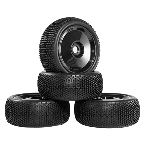 RC Station 17mm hex RC Wheels and Tires for Arrma Typhon Talion 6S 3S Team Losi 8Ight 18 RC Buggy Tires and Wheels Preglued Black 4PCS - Image 1
