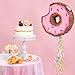 WERNNSAI Donut Piata Pink Donut Piata with String Birthday Party Decorations Piata with Stick Blindfold for Girls Kids Dount Pull String Piata Family Games Birthday Party Supplies - Image 4