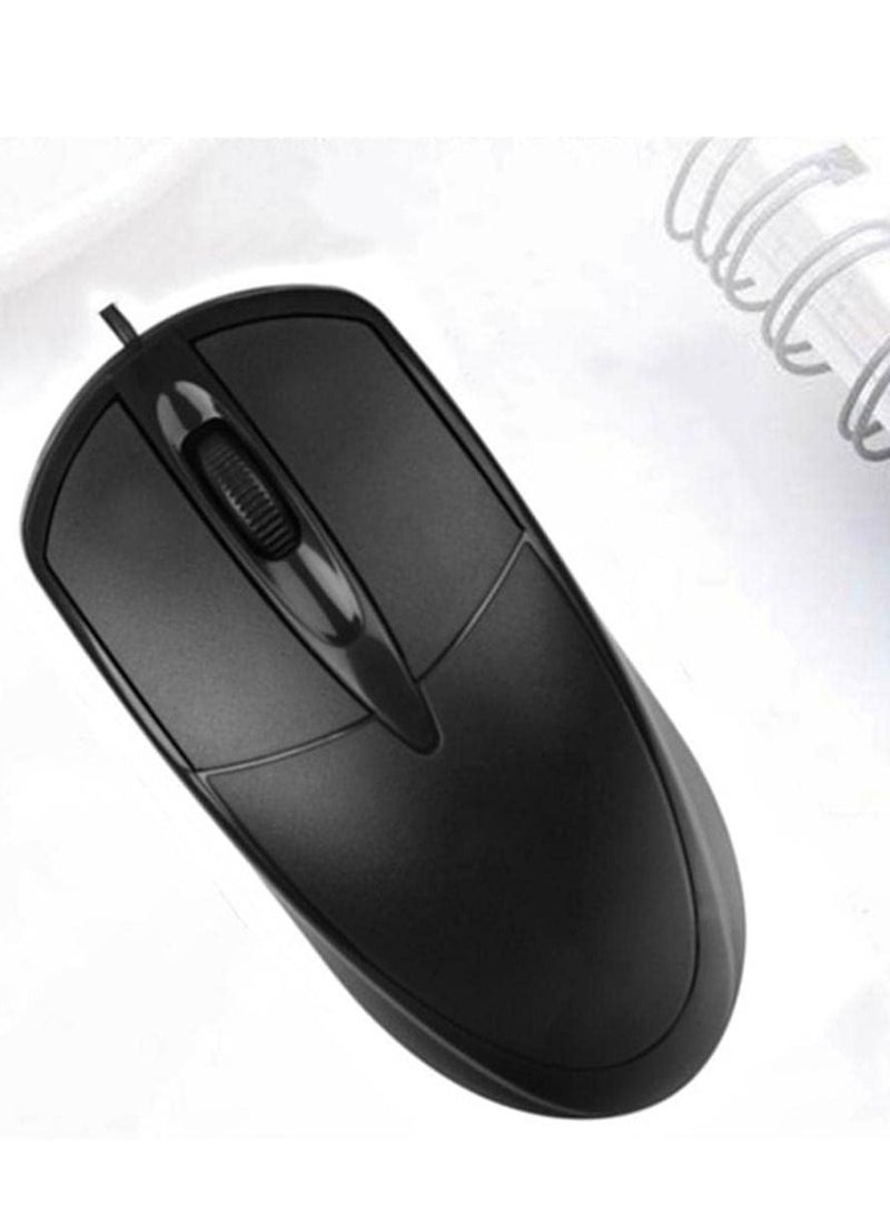 Set of 3 travel mouse pads, black color, small, slim, simple, smooth, for USB or wireless mouse, office, home, school, desktop computer desk, laptop, 7 x 8 inches.  - Image 1
