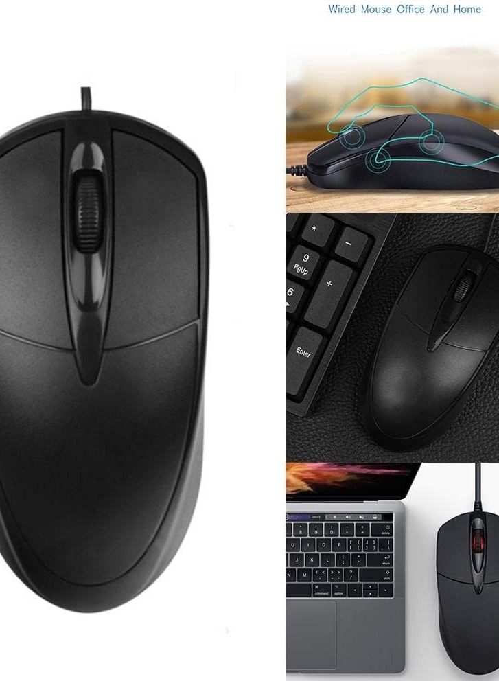 Set of 3 travel mouse pads, black color, small, slim, simple, smooth, for USB or wireless mouse, office, home, school, desktop computer desk, laptop, 7 x 8 inches.  - Image 4