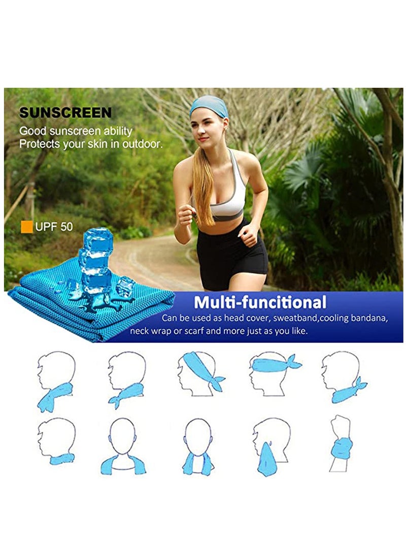 Excefore 3 Pcs Cooling Towel (120 x 30 cm) Cool Cold Towel for Neck, Microfibre Ice Towel, Soft Breathable Chilly Towel for Yoga, Golf, Gym, Camping, Running, Workout & More Activities - Image 5