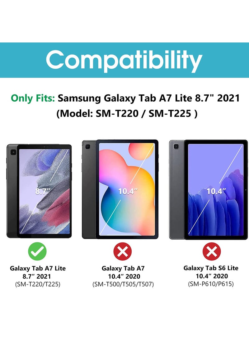 Procases Galaxy Tab A7 Lite 8.7 Inch 2021 Case Slim Stand Protective Case Folio Cover Black - Image 2