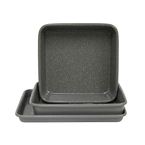 casaWare 3pc Ultimate Series Commercial Weight Toaster Oven Bakeware Set (Silver Granite) - Image 2