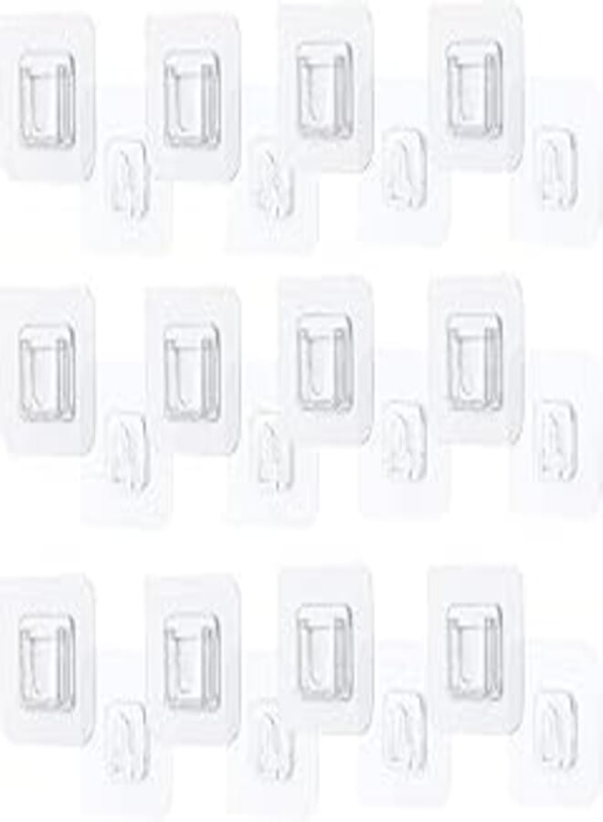 New Double Sided Adhesive Wall Utility Hooks - More Space | Reusable | No Damage | Not Easy to Fall Off (10 pc)